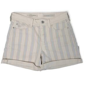 Pilcro by Anthropologie Shorts Slim Boyfriend Striped Mid Rise Women's 26